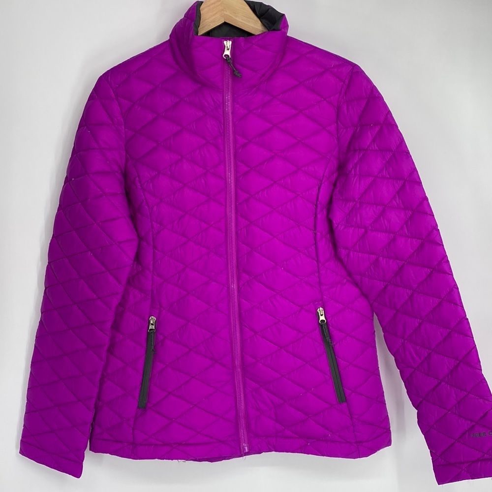 Free Country Jacket Women's Quilted Down Puffer Full Zip Lightweight